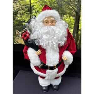 Large Dillards Home Christmas Santa Standing Figure Ornament Luxury 27” Tall